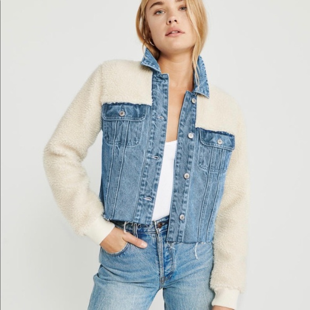Abercrombie & Fitch Sherpa denim jacket